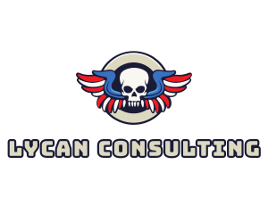 Patriotic Skull Wing logo design