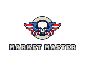 Patriotic Skull Wing logo design