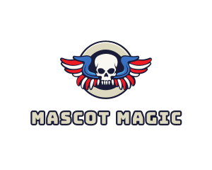 Patriotic Skull Wing logo design