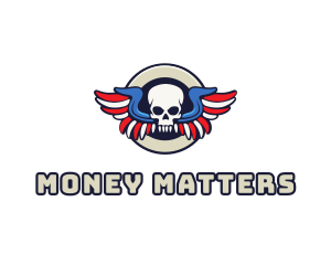 Patriotic Skull Wing logo design