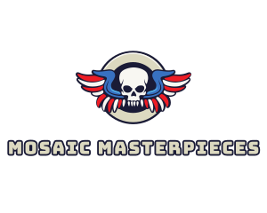 Patriotic Skull Wing logo design