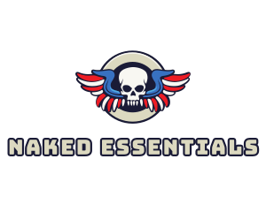 Patriotic Skull Wing logo design