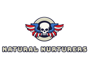 Patriotic Skull Wing logo design