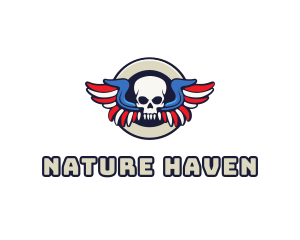 Patriotic Skull Wing logo design