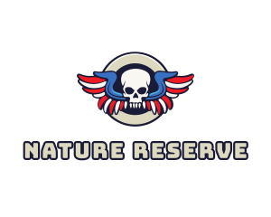 Patriotic Skull Wing logo design