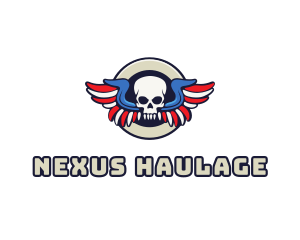 Patriotic Skull Wing logo design