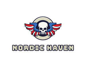 Patriotic Skull Wing logo design