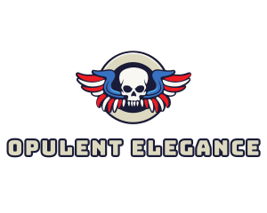 Patriotic Skull Wing logo design