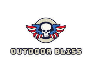 Patriotic Skull Wing logo design