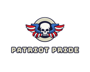 Patriotic Skull Wing logo design