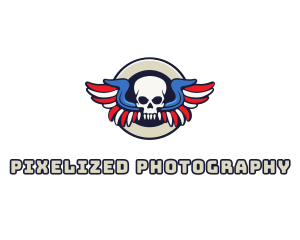 Patriotic Skull Wing logo design