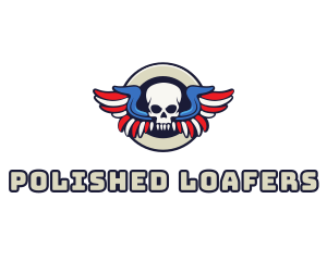 Patriotic Skull Wing logo design