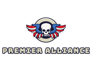 Patriotic Skull Wing logo design