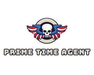 Patriotic Skull Wing logo design