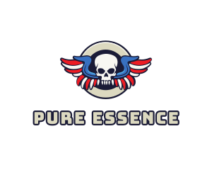 Patriotic Skull Wing logo design