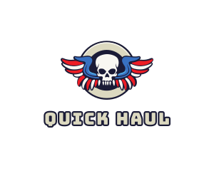 Patriotic Skull Wing logo design