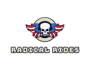 Patriotic Skull Wing logo design