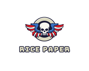 Patriotic Skull Wing logo design