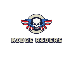 Patriotic Skull Wing logo design