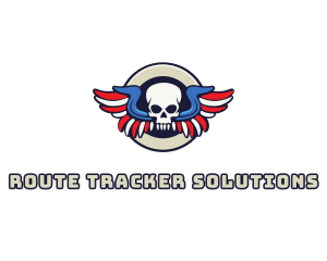 Patriotic Skull Wing logo design