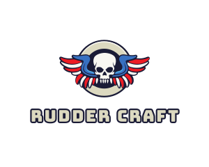 Patriotic Skull Wing logo design