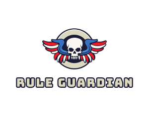 Patriotic Skull Wing logo design