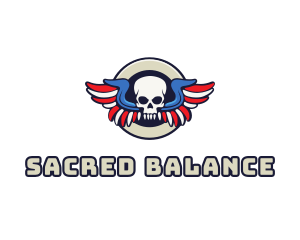 Patriotic Skull Wing logo design