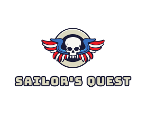 Patriotic Skull Wing logo design