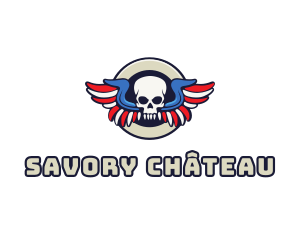 Patriotic Skull Wing logo design