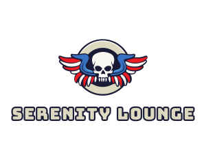 Patriotic Skull Wing logo design