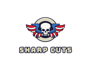 Patriotic Skull Wing logo design