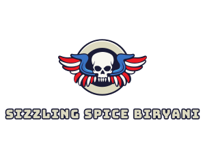 Patriotic Skull Wing logo design