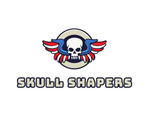 Patriotic Skull Wing logo design