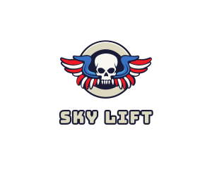 Patriotic Skull Wing logo design