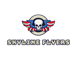 Patriotic Skull Wing logo design