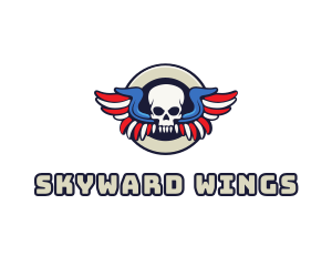 Patriotic Skull Wing logo design