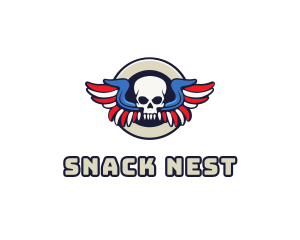 Patriotic Skull Wing logo design