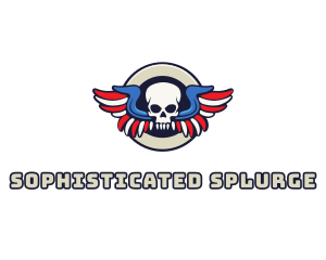 Patriotic Skull Wing logo design