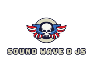 Patriotic Skull Wing logo design