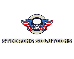 Patriotic Skull Wing logo design