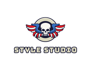 Patriotic Skull Wing logo design