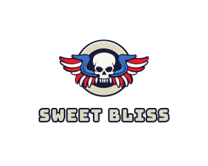 Patriotic Skull Wing logo design