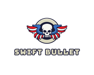 Patriotic Skull Wing logo design