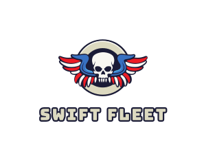 Patriotic Skull Wing logo design