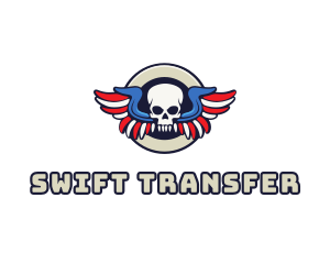 Patriotic Skull Wing logo design