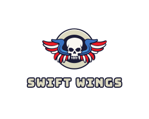 Patriotic Skull Wing logo design