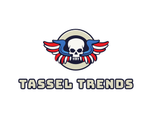 Patriotic Skull Wing logo design