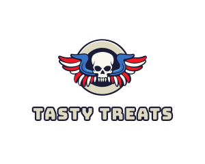 Patriotic Skull Wing logo design