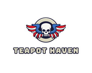 Patriotic Skull Wing logo design