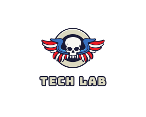 Patriotic Skull Wing logo design